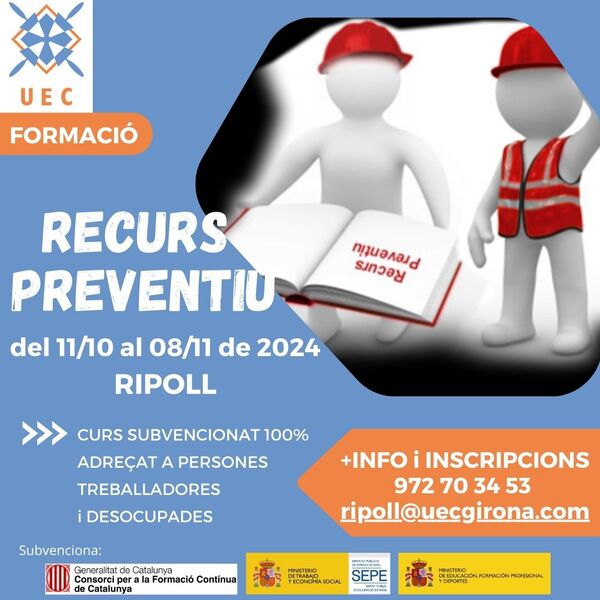 APUNTA'T! Recurs Preventiu a Ripoll - Inici 11 d'octubre