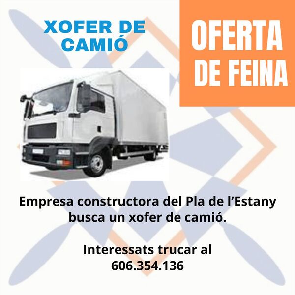 Oferta de feina: Conductor de camió